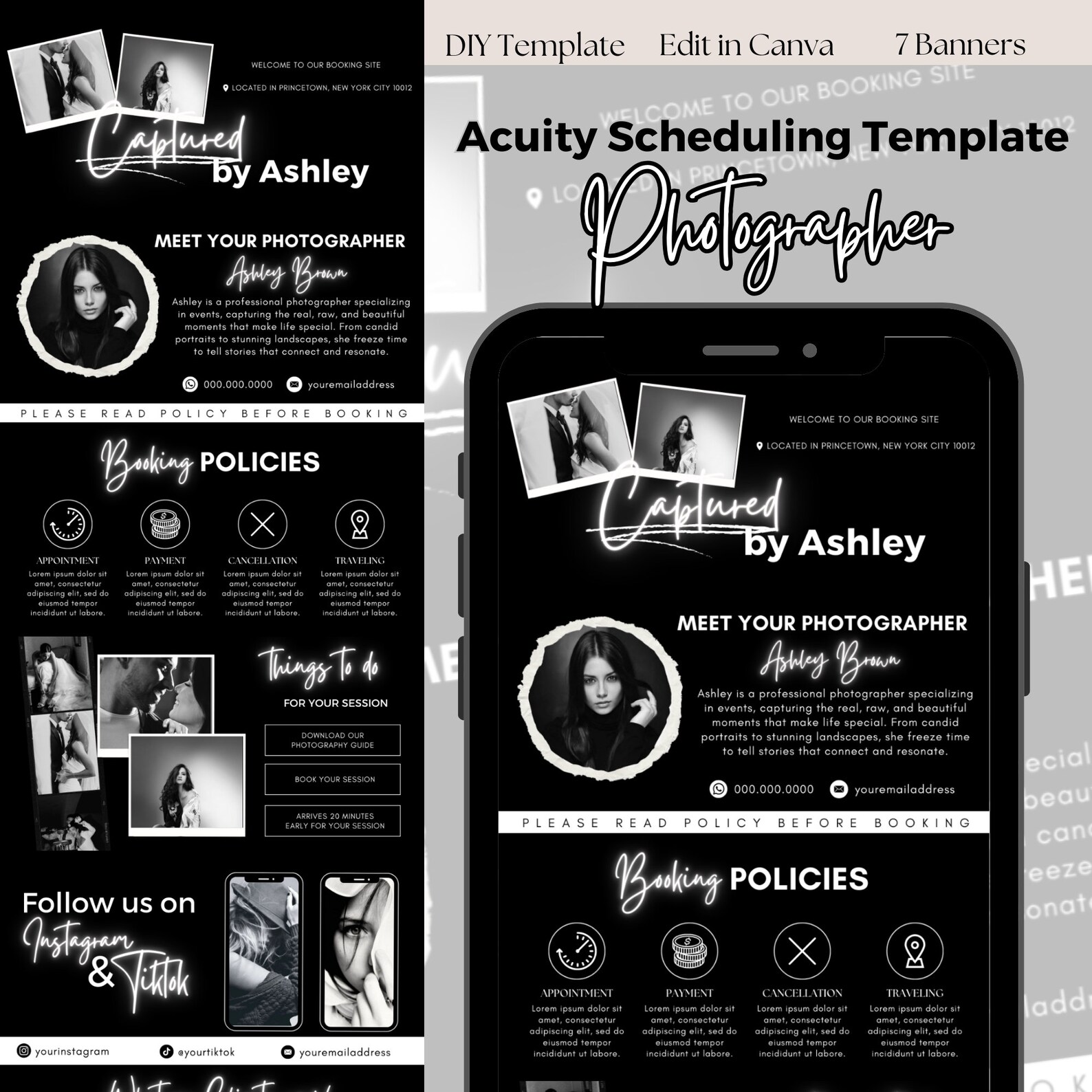 DIY Acuity Scheduling Template, Photographer Acuity Scheduling Template ...