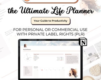 PLR Notion Template, All in one Notion Template, Ultimate Life Planner Notion Dashboard PLR Digital Planner Notion Aesthetic Commercial Use