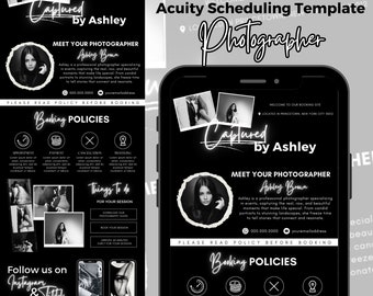 DIY Acuity Scheduling Template, Photographer Acuity Scheduling Template Wedding, Acuity Booking Site, Photographer Banners PLR Black White