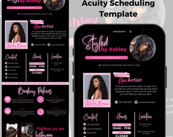 Acuity Scheduling Template, DIY Acuity Scheduling Template Hair Stylist, Website Template, Hairstylist Nails lash tech makeup Canva Template