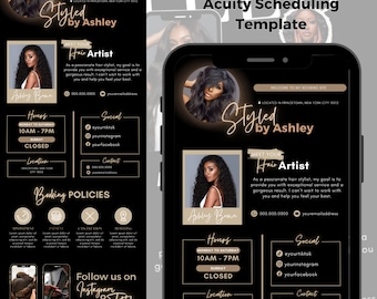 Acuity Scheduling Template Hair Stylist, Acuity Scheduling Template, Hairstylist Website template, Booking Site Nails Lash, Canva Template