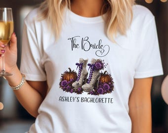 The Bride The Coven Halloween Bachelorette Shirts, Custom Spooky Bach Party Tee, Witchy Bridal Party T-shirts, Bride Squad Halloween Outfit