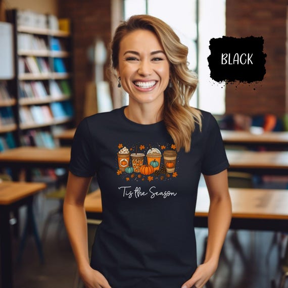 Tis the Season Pumpkin Spice Shirt, Fall Tee for Coffee Lovers, Cozy Autumn Outfit, Thanksgiving T-Shirt, PSL Season Graphic Tee