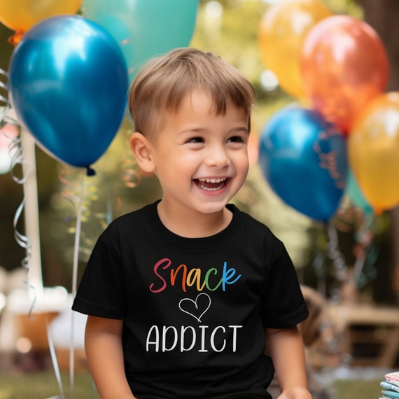Snack Addict Kids T-shirt, Funny Toddler Shirt, Foodie Tee