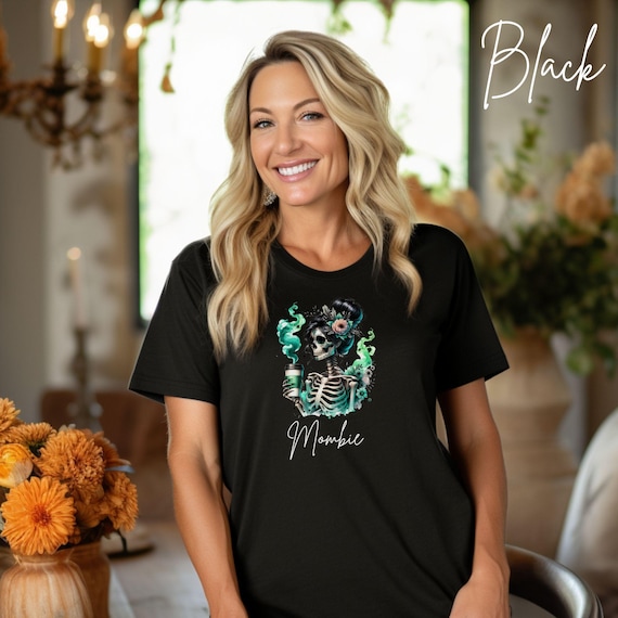 Mombie Halloween Shirt | Spooky Skeleton Mom Tee | Comfort Colors Vintage Graphic | Fall Boutique Mom Life T-Shirt