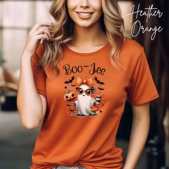 Cute Boo-Jee T-shirt, Halloween Ghost shirt, Spooky Season Ghost Tee, Spooky Vibes Shirt, Girly Halloween Gift, Fall Shirt for Women