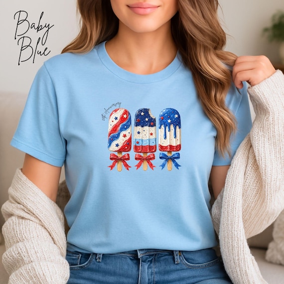 250th Anniversary Popsicle Shirt, Patriotic 4th of July Tee, Red White Blue Summer Top, Independence Day Popsicle Graphic Tee