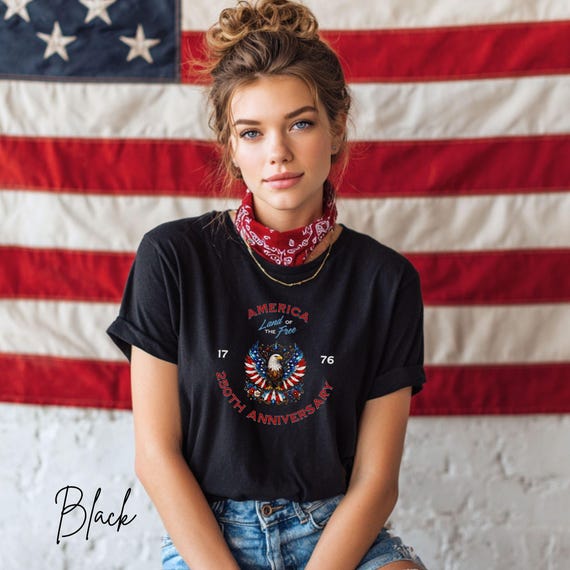 4th of July Shirt, Independence Day Top, American Flag Tee, American Pride Shirt, Stars and Stripes Eagle, 250th Anniversary Tee