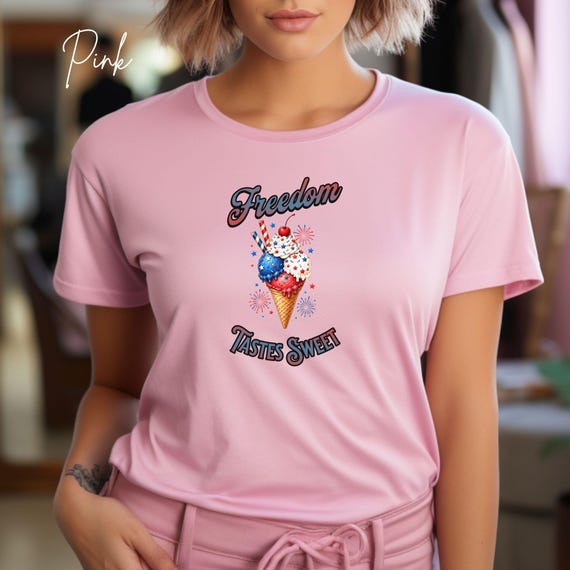 Freedom Tastes Sweet Shirt, Patriotic 4th of July T-Shirt, Red White Blue Summer Tee
