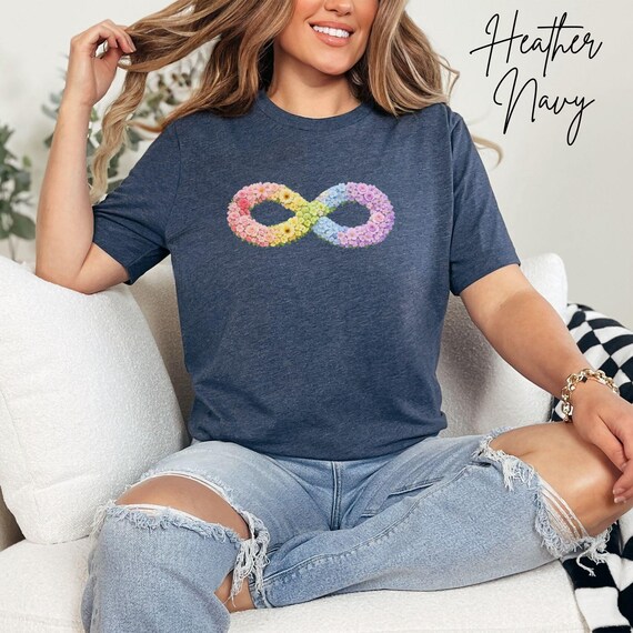 Floral Infinity Spectrum Shirt, Neurodiversity Awareness Tee, Autism Acceptance Gift, Gentle Spectrum Design, Inclusive Support Apparel