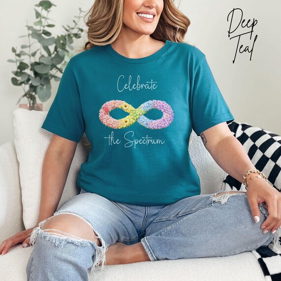Celebrate the Spectrum Shirt, Floral Infinity Neurodiversity Tee, Autism Acceptance Gift, Gentle Spectrum Design, Inclusive Support Apparel