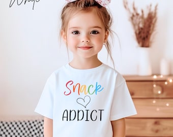 Snack Addict Toddler Shirt, Funny Kids Food Tee, Foodie Kid Gift