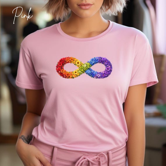 Autism Acceptance Shirt, Floral Infinity Symbol Tee, Neurodiversity Support Top, Gentle Spectrum Design, Inclusive Autism Awareness Gift