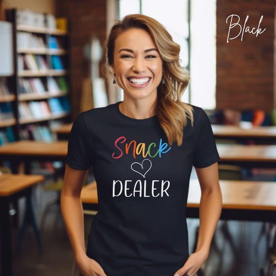 Snack Dealer Shirt, Funny Parent T Shirt, Teacher Snack Graphic Tee, Cute School Staff Gift, Unisex Parent Life or Teacher Appreciation Gift