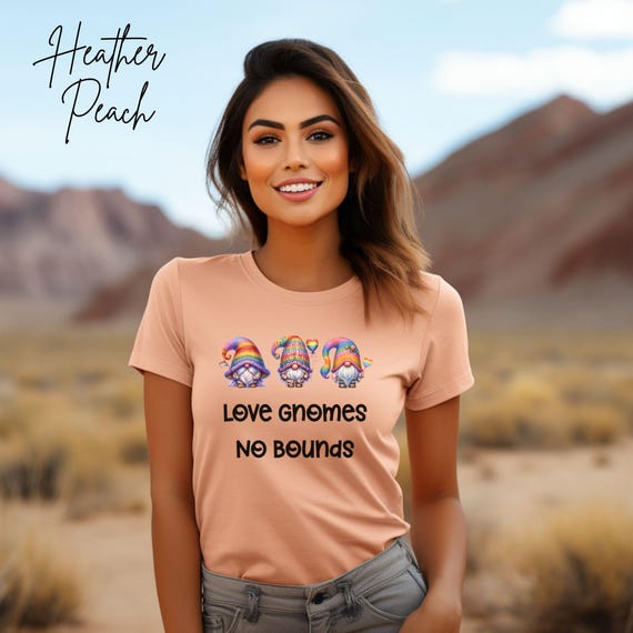Love Gnomes No Bounds Shirt, Mental Wellness Tee, Kindness Shirt, Rainbow Gnome Tee, Inclusive Love Shirt, Pride Month Tshirt