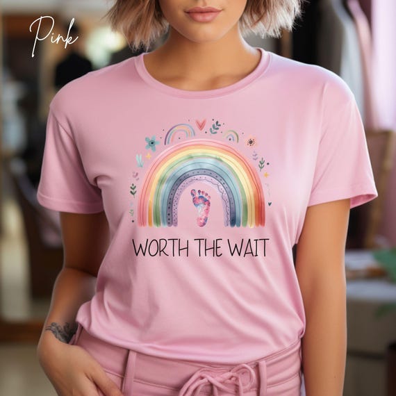 Worth The Wait Shirt, Rainbow Baby Pregnancy Announcement Tee, Watercolor Rainbow Maternity Top, New Mom Reveal Tshirt