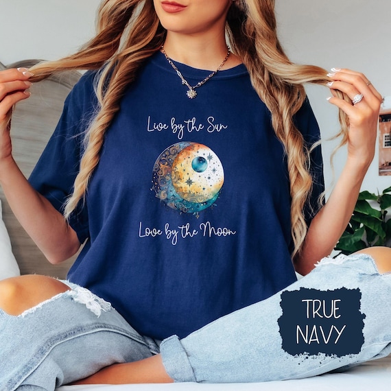 Live by the Sun, Love by the Moon T-Shirt, Inspirational Quote Tee, Celestial Design, Sun & Moon Shirt, Positive Vibes, Motivational Apparel