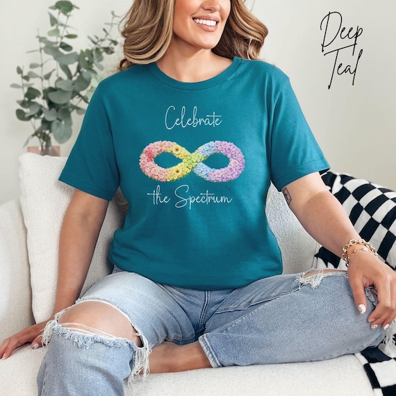 Celebrate the Spectrum Shirt, Floral Infinity Neurodiversity Tee, Autism Acceptance Gift, Gentle Spectrum Design, Inclusive Support Apparel