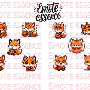 Adorable Kawaii Fox Twitch Emote Pack - 10 Cute Fox Emojis for Streamers, Digital Download, Charming Anime Style Fox Emotes