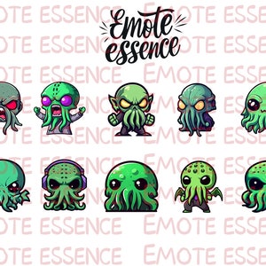 Cthulhu Twitch Emote Pack - 10 Mythical Lovecraftian Icons for Streamers - Eldritch Horror Emotes - Instant Digital Download