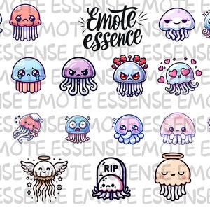 19 Adorable Jellyfish Emotes for Twitch - Instant Download