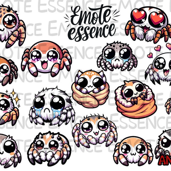 16 Jumping Spider Twitch Emotes - Instant Download