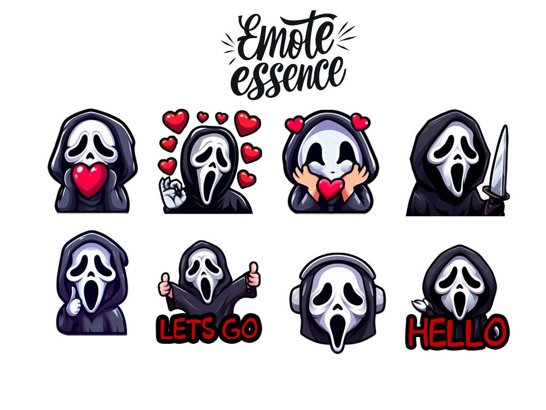 8 Ghostfaceinspired Twitch Emotes Pack Instant Download, Streaming