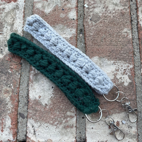 Crochet Wristlet, wristlet key fob, boho key fob, crochet car accessories, wristlet keychain, crochet keychain