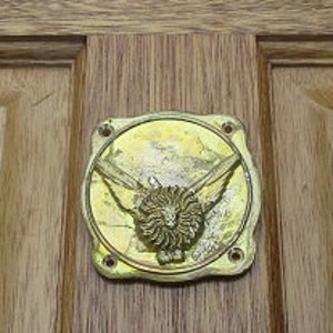 Helios Leo Angel Lion Brass Door Plaque