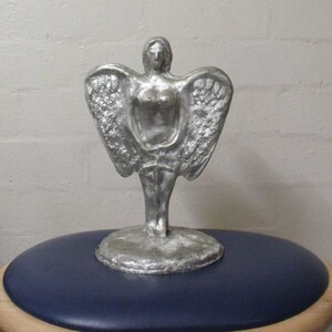 Lady Angel  with Judgment  Sword  ; Pewter cast Sculpture