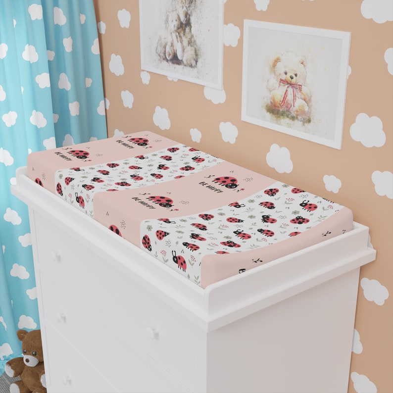 Baby Ladybug Changing Pad Cover, Nursery Decor, Changing Pad Covers