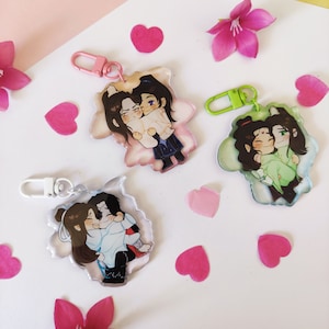 Parejas Danmei / BINGQIU / HUALIAN / RANWAN Llavero acrílico con purpurina