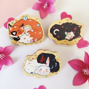 Danmei couples | BINGQIU | HUALIAN | WANGXIAN Animal wooden pins