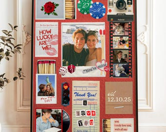 Plantilla de arte de caja de cerillas personalizada para novio, regalo de aniversario para novio, caja de cerillas imprimible, decoración romántica de pared.