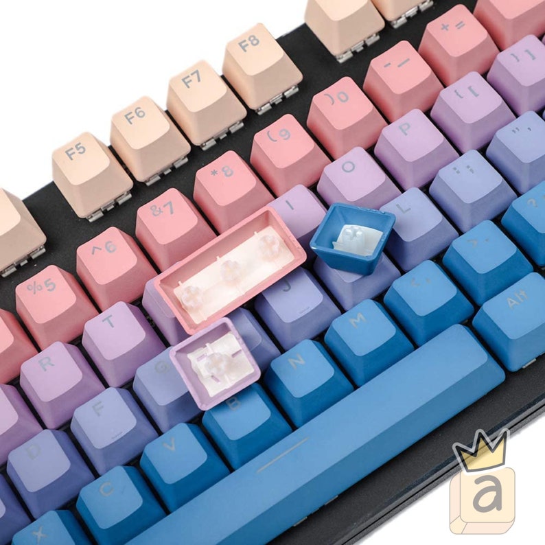Pastel Gradient Backlit Keycap Set 122 Piece Double Shot PBT Dye
