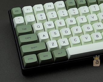 Matcha Green Keycap Set English or Japanese - 124 Piece - XDA Profile Personalized Keycaps for Cherry MX Switch Mechanical Keyboard