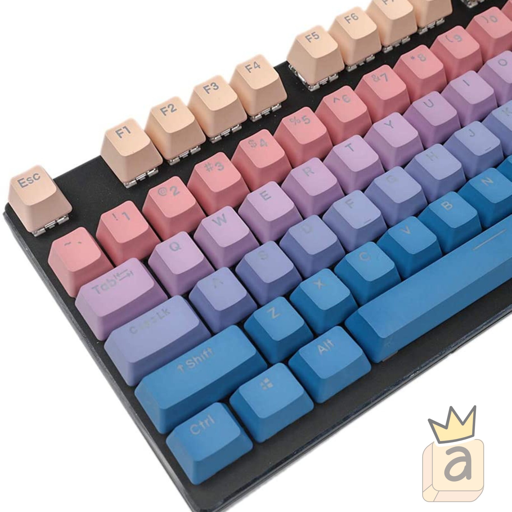 Pastel Gradient Backlit Keycap Set 122 Piece Double Shot PBT Dyesublimated OEM Profile Profile