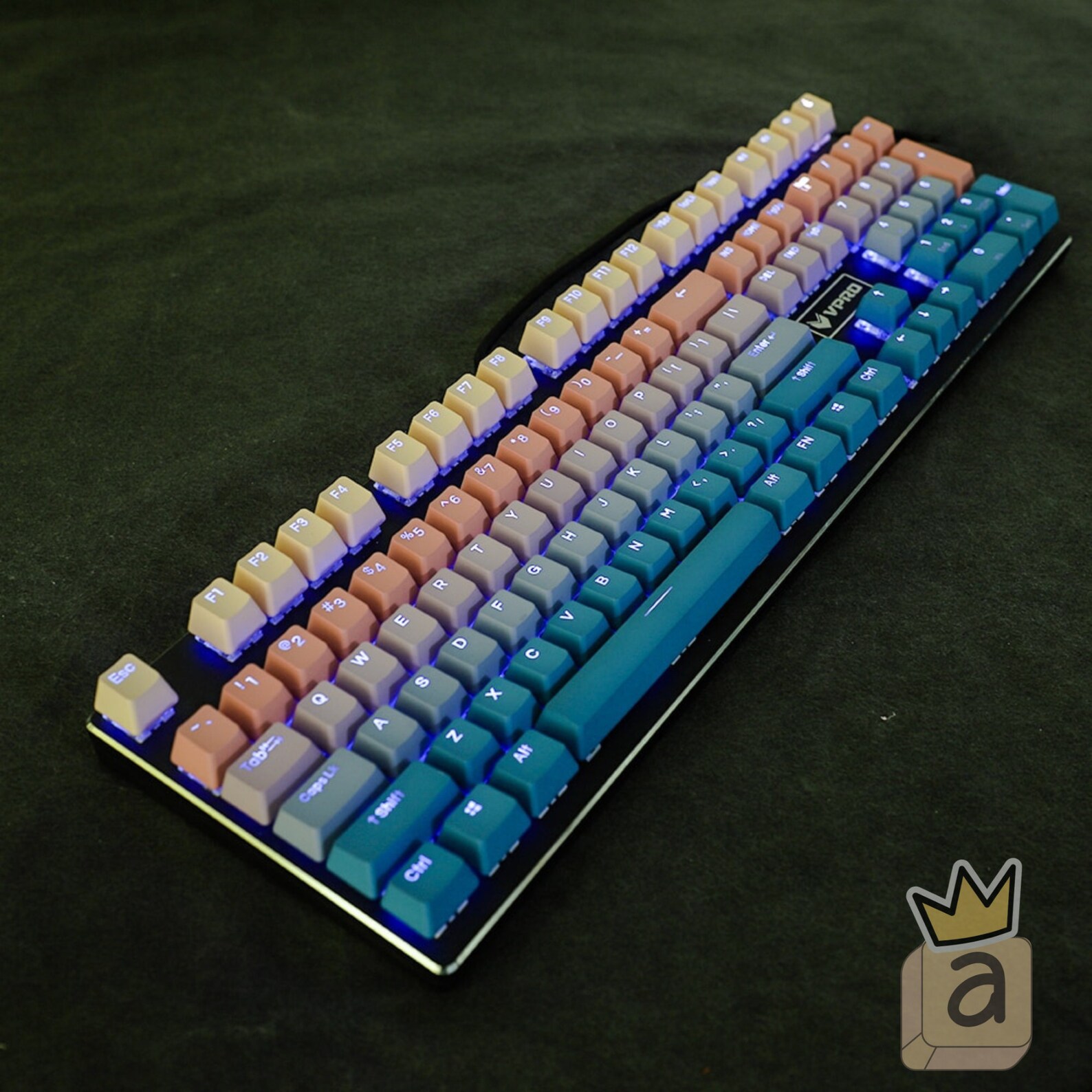 Pastel Gradient Backlit Keycap Set 122 Piece Double Shot PBT Dyesublimated OEM Profile Profile