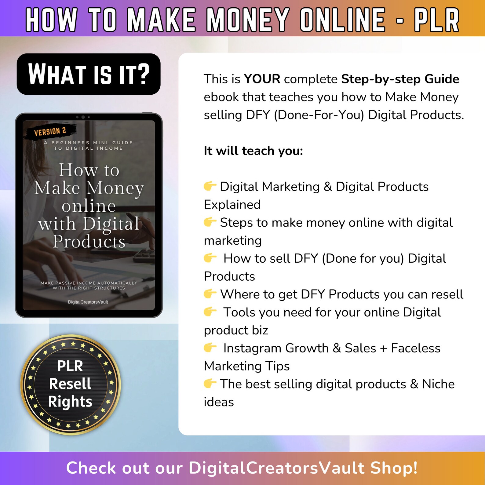 How to Make Money Online With Digital Products Work From Home With PLR ...