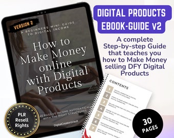 How to make money online with digital products Work from home with PLR resell rights ebook for passive income Digital download lead magnet
