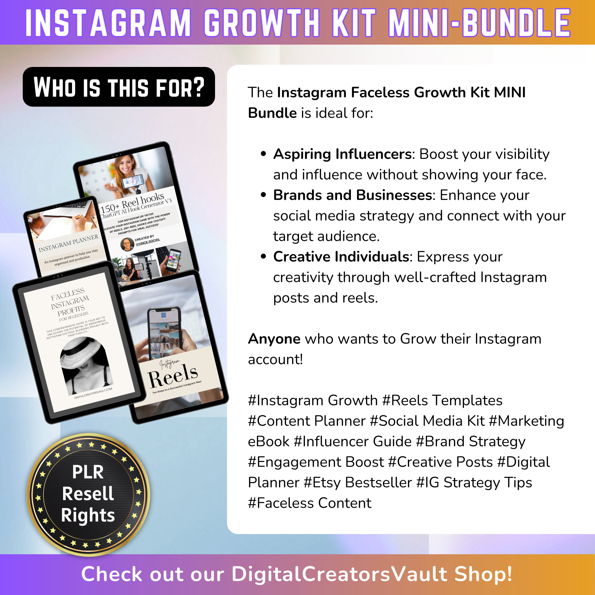Instagram Growth Kit Mini-bundle: Faceless Instagram Mini-guide ...