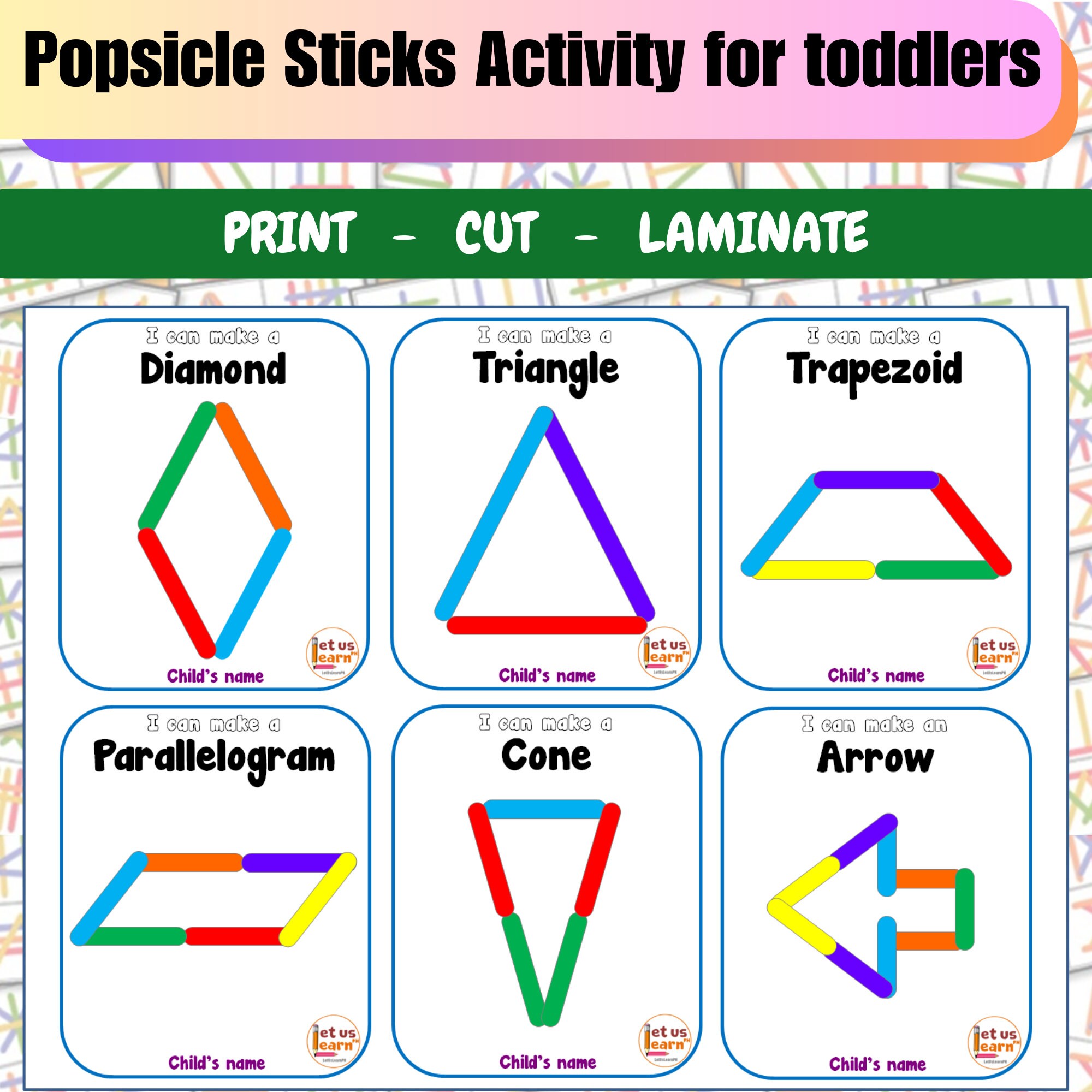 Popsicle Sticks Activity for Toddlers Montessori Printable Activities ...