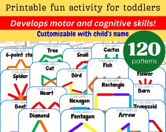 Popsicle Sticks Montessori Homeschooling Preschool Toddlers Activities Holiday Patterns Customizable
