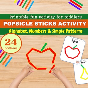 Fruits légumes plantes bâtons de Popsicle modèles activité pour les tout-petits d'âge préscolaire maternelle Montessori enseignement à domicile