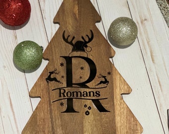 Personalized Cutting Board | Christmas Tree Cutting Board | Custom Charcuterie Board | Christmas Bread Board | Christmas Gift | Hostess Gift