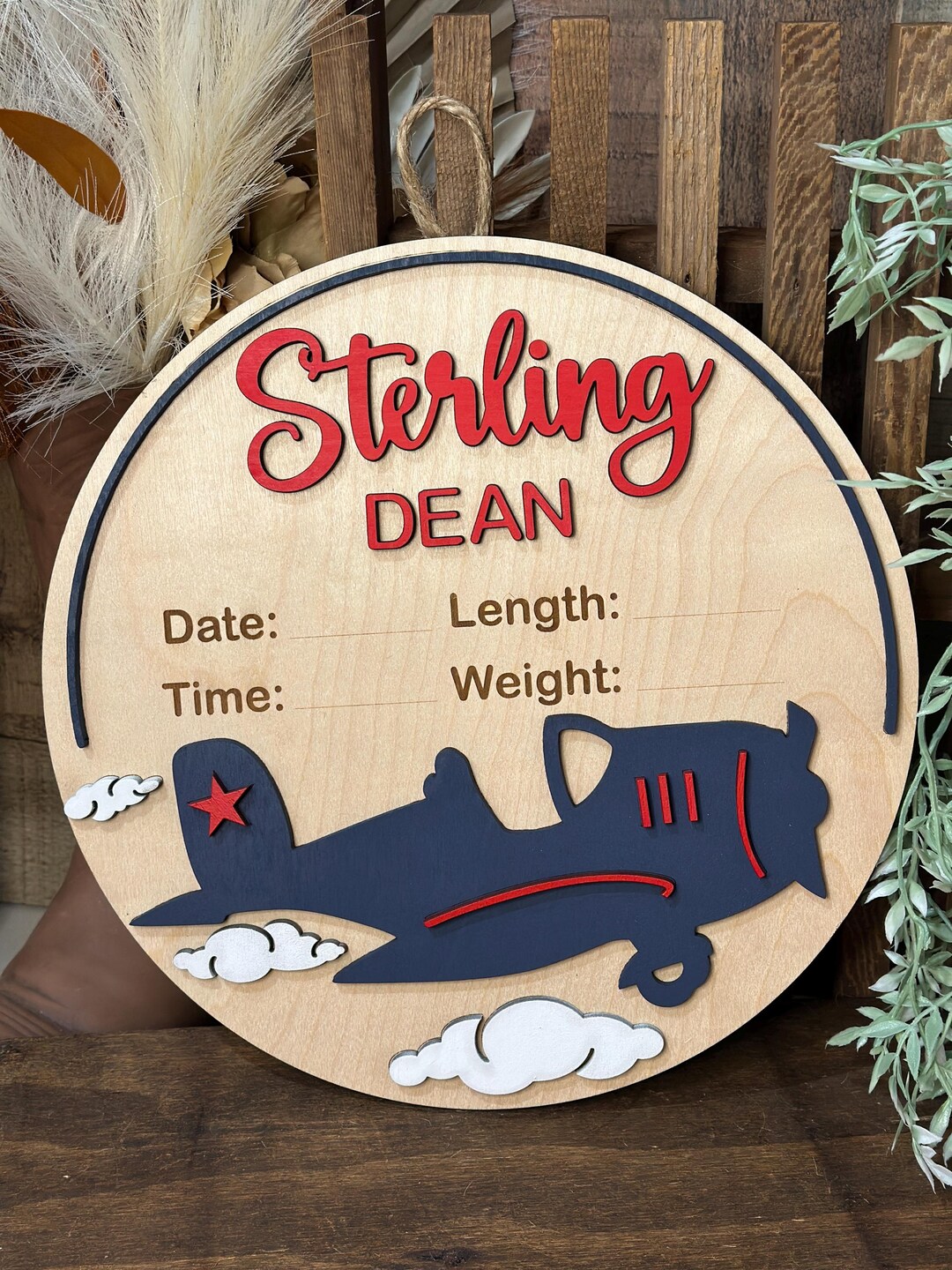 Airplane Baby Announcement Sign: Personalized Newborn Photo Prop - Etsy