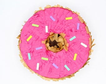 Donut Pinata, READY TO SHIP! 8 inch - Sprinkles Sugar Donut Pinata, Donut Birthday Pinata, Donut Theme Party Pinata, Gift under 20