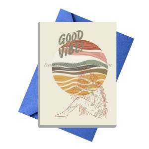 Boho Good Vibe-wenskaart, gepersonaliseerde wenskaart voor haar