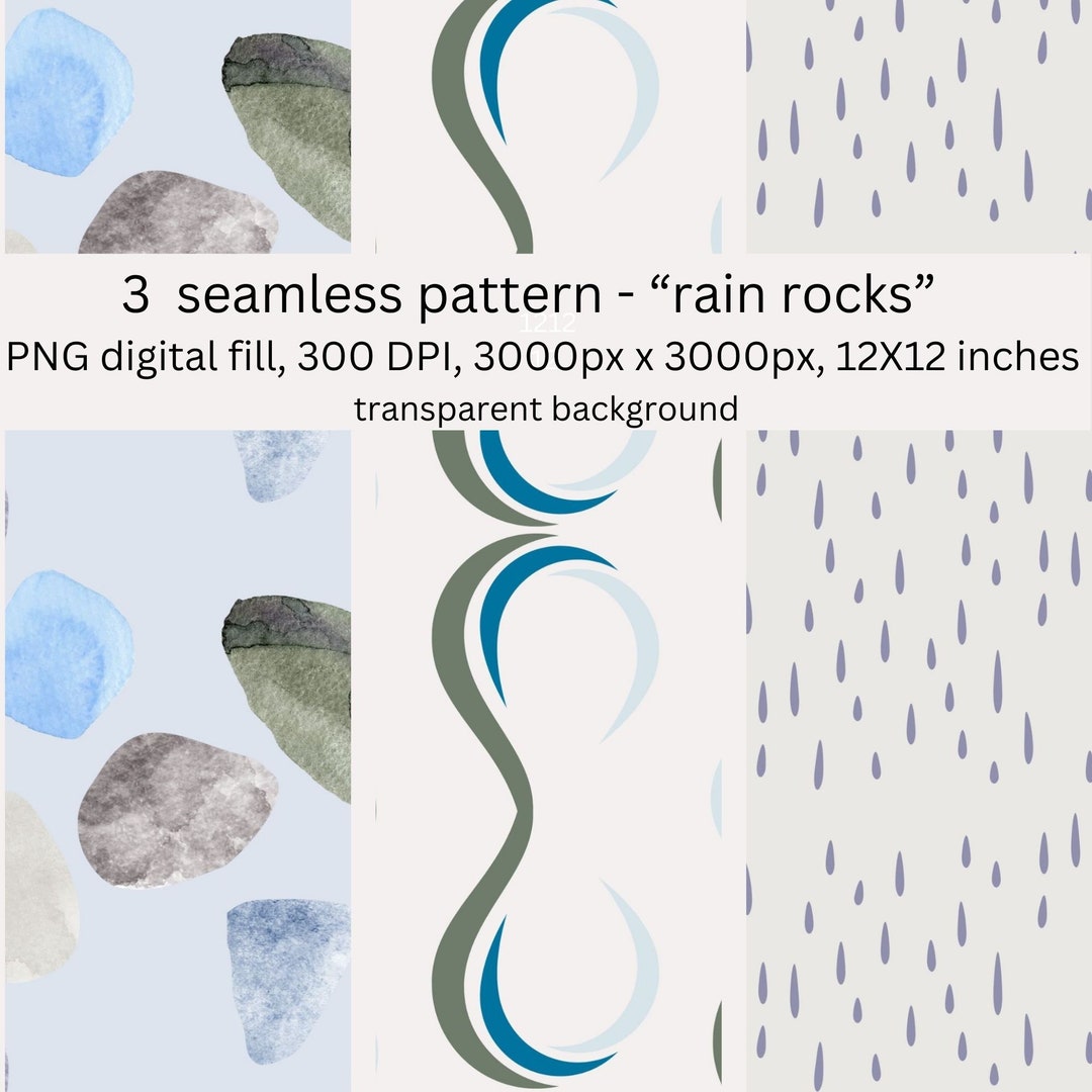 Patterns Rocks Rain Water Drop & Rocks Pattern Printable Craft Paper - Etsy