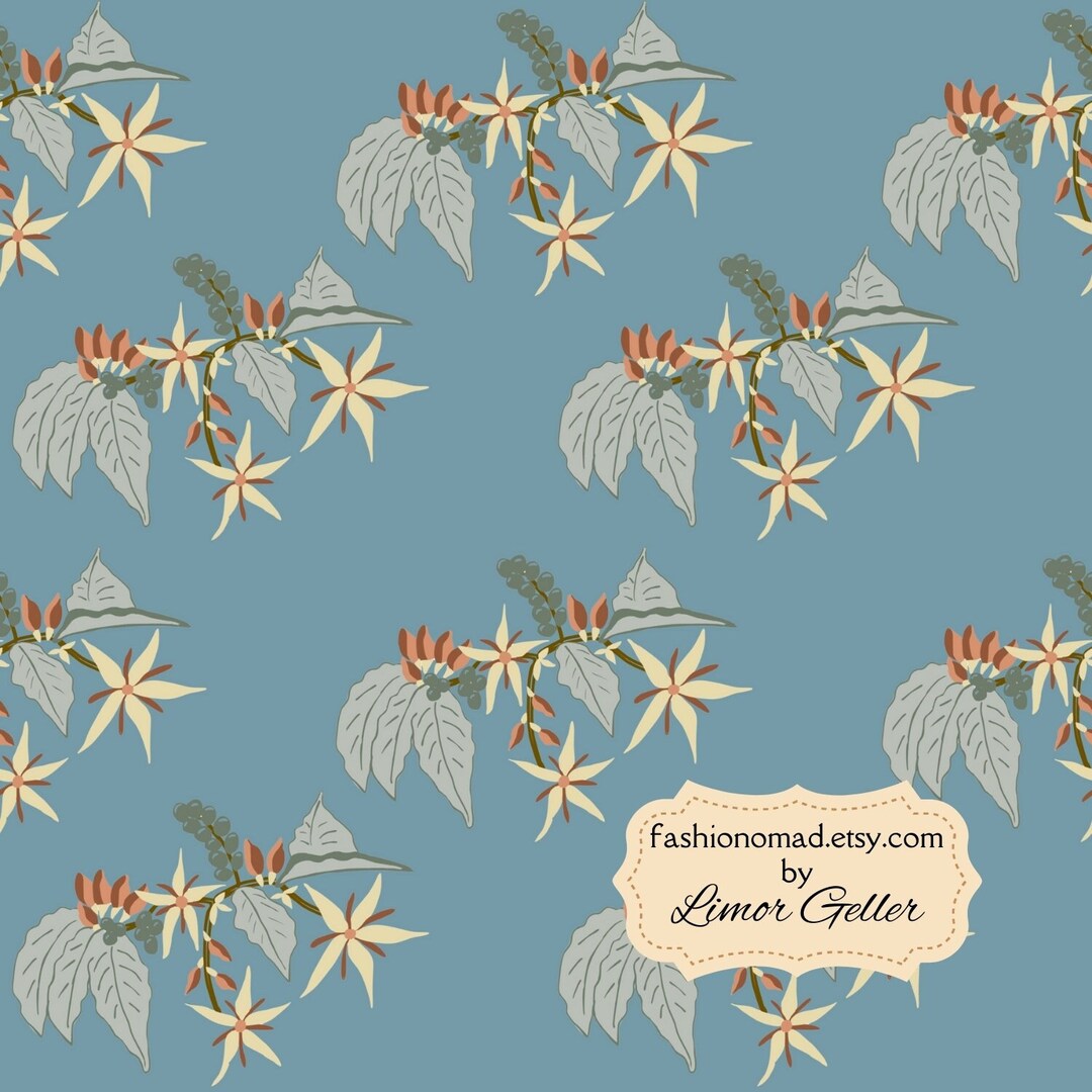 Coffee Tree Pattern Digital Download Coffee Shop Decor Printable Art in ...
